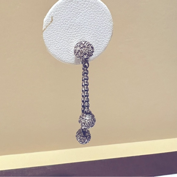 David Yurman $3200 Diamond Bell Drop Earrings -Sterling Silver + 18K Gold - Picture 7 of 8